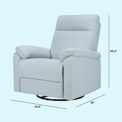 Davinci Suzy Swivel Recliner in Heathered Blue, GREENGUARD Gold & CertiPUR-US® Certified