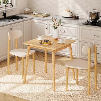 HOOBRO Bamboo Dining Table, Square Dining Table for 2, 27.6" Kitchen Table for Small Space, Writing Table, Easy to Assemble, for Dining Room, Living Room, Office, Kitchen, Natural YL70CZ01G1