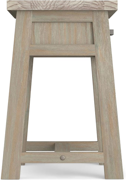 SIMPLIHOME Sawhorse SOLID WOOD 24 Inch Wide Modern Industrial Bedside Nightstand Table in Distressed Grey, For the Living Room and Bedroom