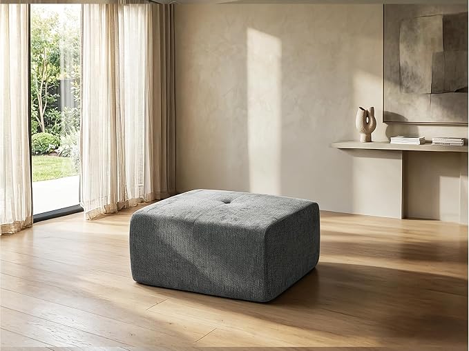37" Oversized Boneless Couch, Comfort Cloud Sectional Couches for Living Room, Modular Sofa High Back & Extra Deep Seat, No Assembly, Soft Chenille Fabric (Dark Grey, 37 inch-Single Ottoman)