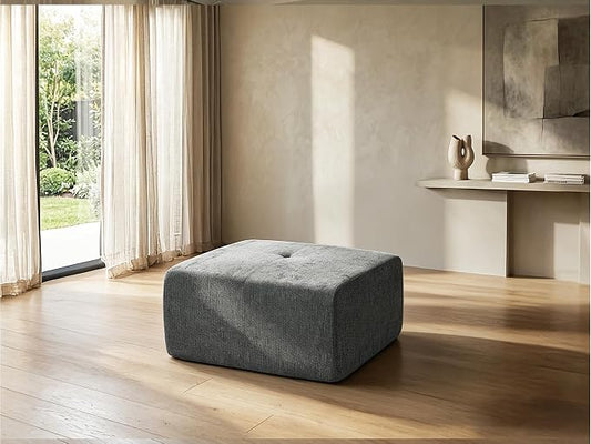 37" Oversized Boneless Couch, Comfort Cloud Sectional Couches for Living Room, Modular Sofa High Back & Extra Deep Seat, No Assembly, Soft Chenille Fabric (Dark Grey, 37 inch-Single Ottoman)