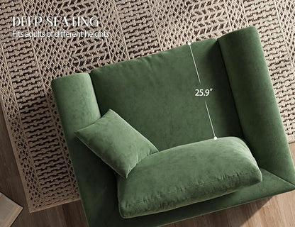 ohllob 48.6" Single Sofa, Small Boneless Couches for Living Room, Cloud Couch for Bedroom, Office, Green