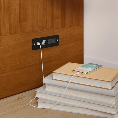 AFI Hamilton Full Murphy Bed Chest with Mattress, Storage, and Built-in Charger in Light Toffee