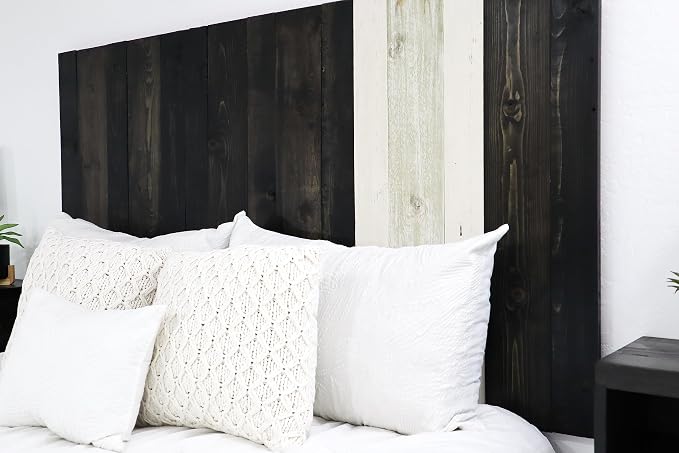 Barn Walls Noir Mix Signature Design, Multicolored Solid Wood Headboard, Floating Panels, Wall Mount, Adjustable Height, Easy Assembly, Twin Size