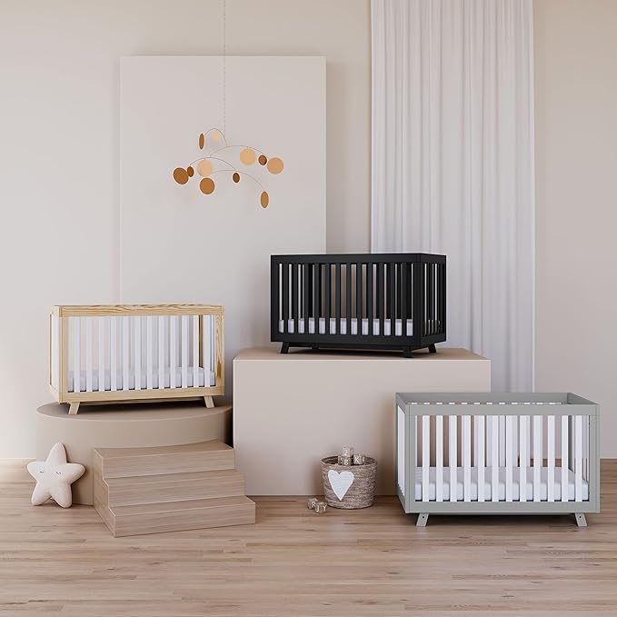 Storkcraft Beckett 3-in-1 Convertible Crib – GREENGUARD Gold Certified, Fits Standard Crib Mattress, Converts to Toddler Bed and Daybed, 4 Mattress Heights, Grow-with-Me Design (Driftwood)
