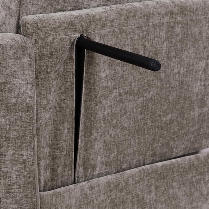 ERYE Chenille Tufted Loveseat Sofa and Ottoman Set, Tufted Recliner Sleeper Chaise Lounge with Curved Storage Ottoman,Reclining Backrest and Side Pockets, 4 Pillows
