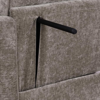 ERYE Chenille Tufted Loveseat Sofa and Ottoman Set, Tufted Recliner Sleeper Chaise Lounge with Curved Storage Ottoman,Reclining Backrest and Side Pockets, 4 Pillows
