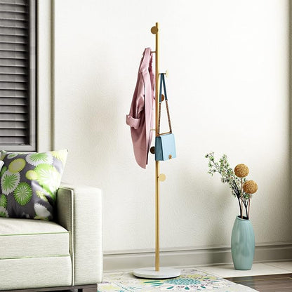 DOORXIFO Gold Coat Racks, Metal Coat Rack Freestanding with Hooks, Entryway Coat Rack Stand, Coat Racks with Marble Base, Coat Tree for Hanging Clothes, Hats, Bags