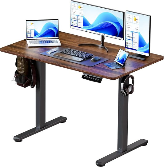 BIZUM 40x24 Inch Electric Standing Desk with Memory Presets, Quiet Motor Height Adjustable Stand Up Desk for Home Office & Gaming, Ergonomic Sit Stand Workstation，Walnut