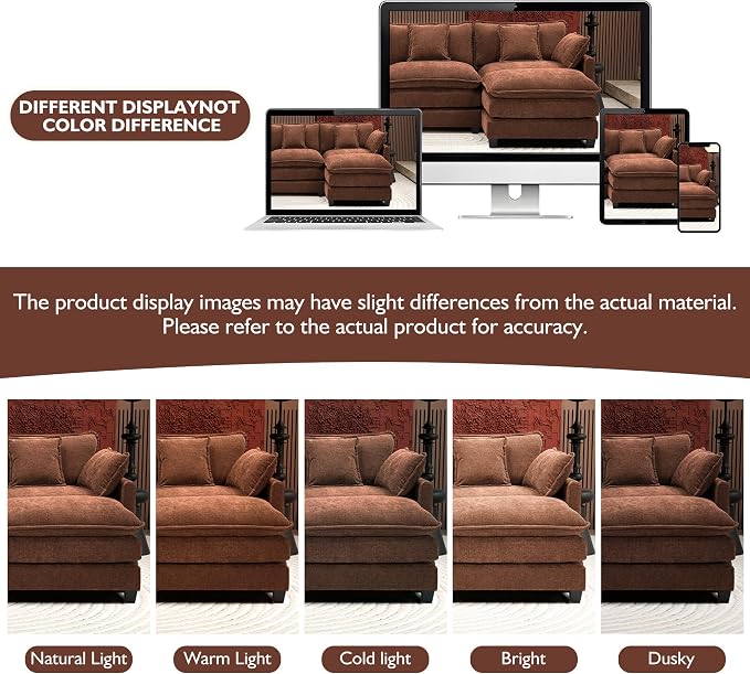 Ihanherry Cloud Sofa 77 Inch Loveseat, Modern Sectional Couch, 2-Seats Sofa for Living Room Bedroom and Apartment, Comfy Double Layer Upholstered Seat Cushion, Breathable Chenille Fabric, Brick Red