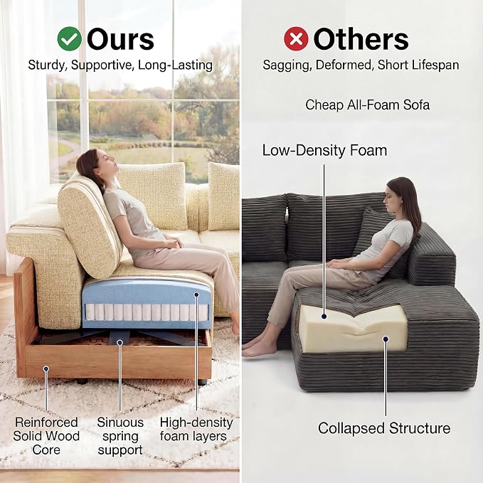 Welzona 75" loveseat Sofa, Comfy Chenille Love Seat, Wood Frame Small Couches for Small Spaces, Tool-Free Setup 2 Seater Modern Loveseat, 22"Deep Seat Sofas for Living Room, Apartment, Bedroom, Camel