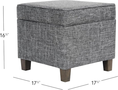 HomePop 18" Classic Square Storage Ottoman - Slate Grey