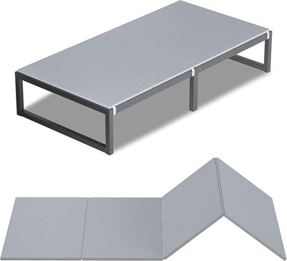 Lutown-Teen Bunkie Board Twin Under Mattress High-Density Polymer Twin Size Bunkie Board Anti-Sag, Breathable, Moisture Resistant, Noise Minimizing, Gray