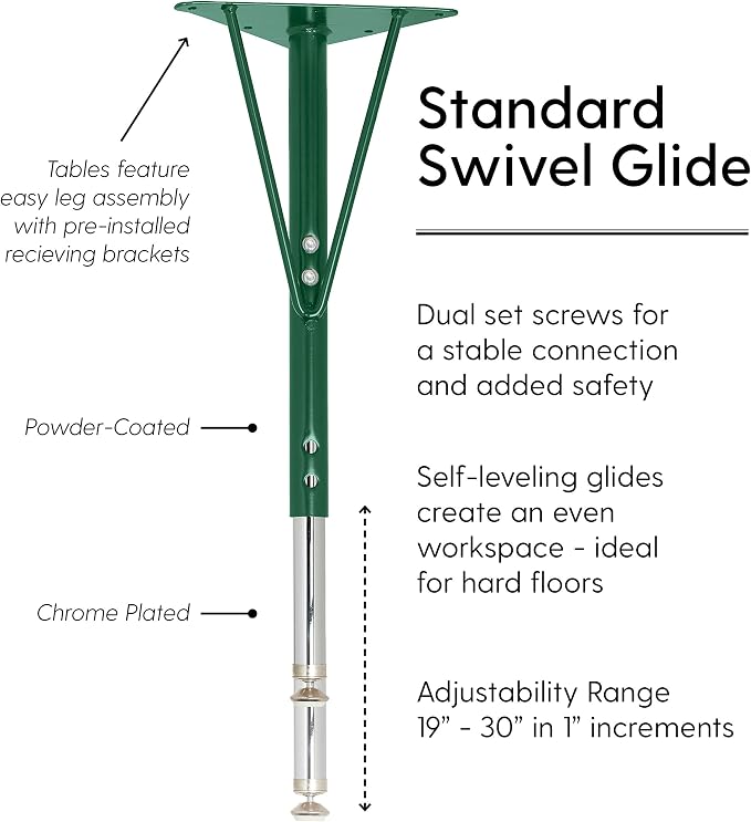 FDP Flower Activity School and Office Table (60 inch), Standard Legs with Swivel Glides for Collaborative Seating Environments, Adjustable Height 19-30 inches - Gray Top and Green Edge