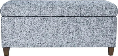 HomePop Ainsley 40" Storage Ottoman Bench - Blue Gray Woven Fabric