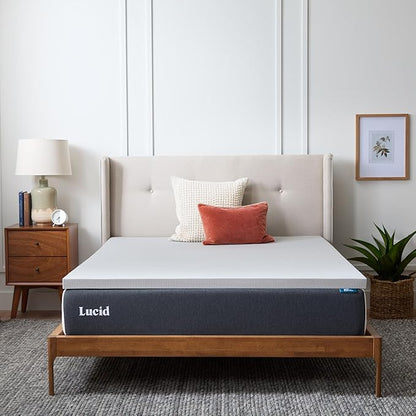 Lucid® 2" Bamboo Charcoal Memory Foam Topper – CertiPUR-US® – Cal King