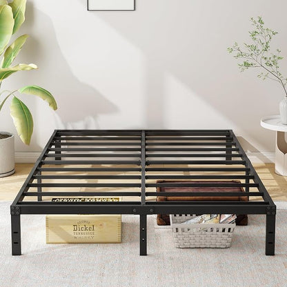 Cieemine 10 Inch King Size Bed Frame, Platform Metal Bed Frame King Heavy Duty Steel Slat Mattress Foundation, No Box Spring Needed, Easy Assembly, Noise-Free, Black