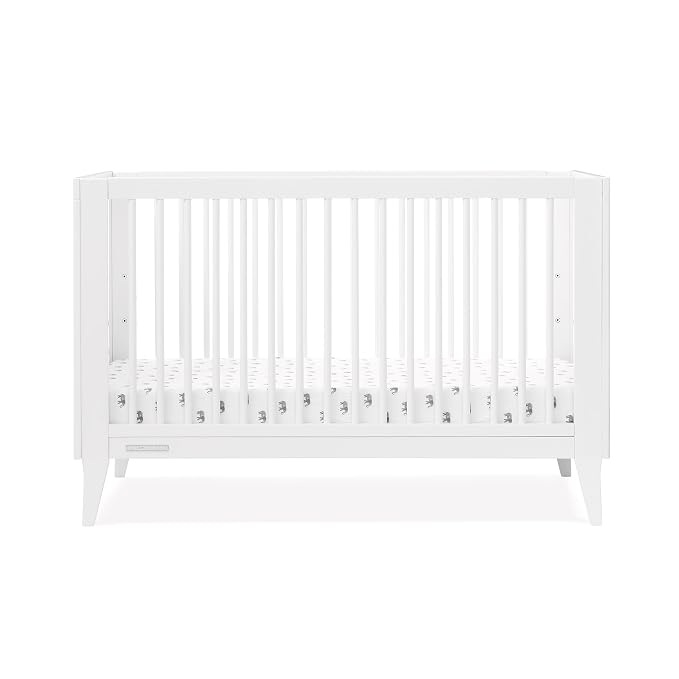 Delta Children Ollie 4-in-1 Convertible Crib - Greenguard Gold Certified, Bianca White