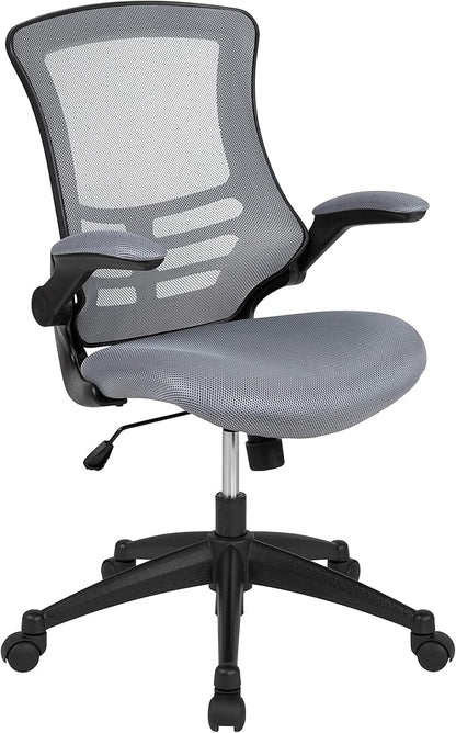 Flash Furniture Kelista Office Chair, Ergonomic, Mid-Back, Dark Gray Mesh with Swivel