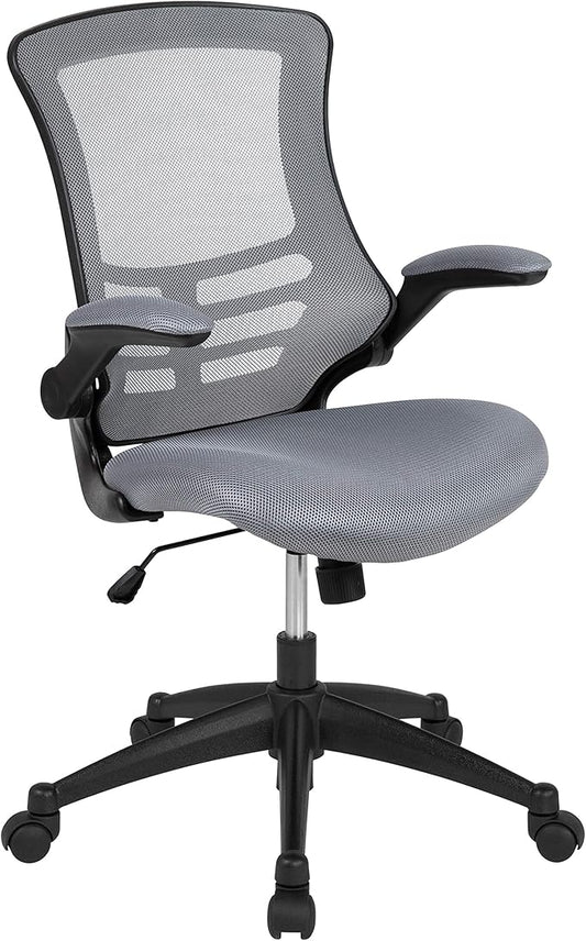 Flash Furniture Kelista Office Chair, Ergonomic, Mid-Back, Dark Gray Mesh with Swivel