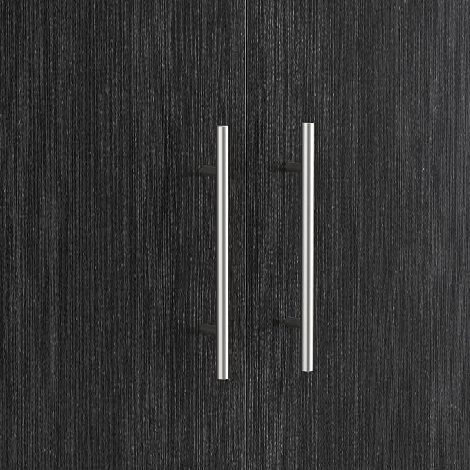 Wardrobe Armoire Closet with 2 Doors, Freestanding Wardrobe Cabinet with Drawer & Hanging Rod, Bedroom Armoire Clothes Organizer, Type C Black (31.5" W x 18.9" D x 66.9" H)