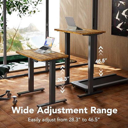 HUANUO 63 x 28 inch Electric Standing Desk Adjustable Height, 4 Memory Height Settings, Sit Stand Up Desk for Home Office & Computer Workstation, Rustic Brown