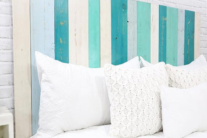 Barn Walls Serenity Mix Signature Design, Multicolored Solid Wood Headboard, Floating Panels, Wall Mount, Adjustable Height, Easy Assembly Queen Size