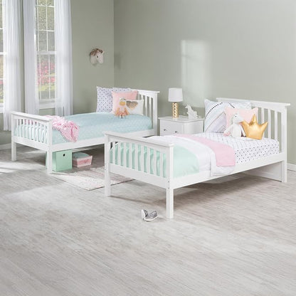 AFI, Columbia Ladder Bunk Bed Twin Over Twin with Twin Trundle, White