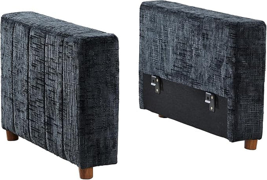 ORRD Modern Chenille Sofa Armrest Backrest for Modular Sectional Sofa Couch for Living Room, Black Blue