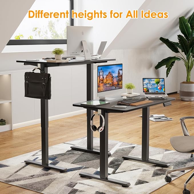 STARY Electric Standing Desk Adjustable Height Sit Stand Home Office Desk with Splice Board
