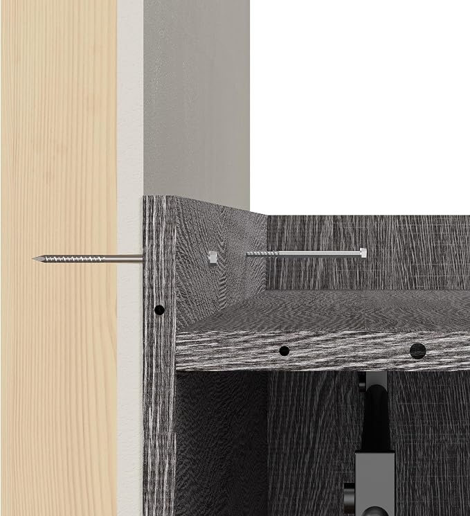 Bestar Pur Full Size Murphy Bed in Bark Grey, 59-inch Space-Saving Sleeping Arrangement for Multipurpose Area, Bedroom, Guest Room, or Living Room