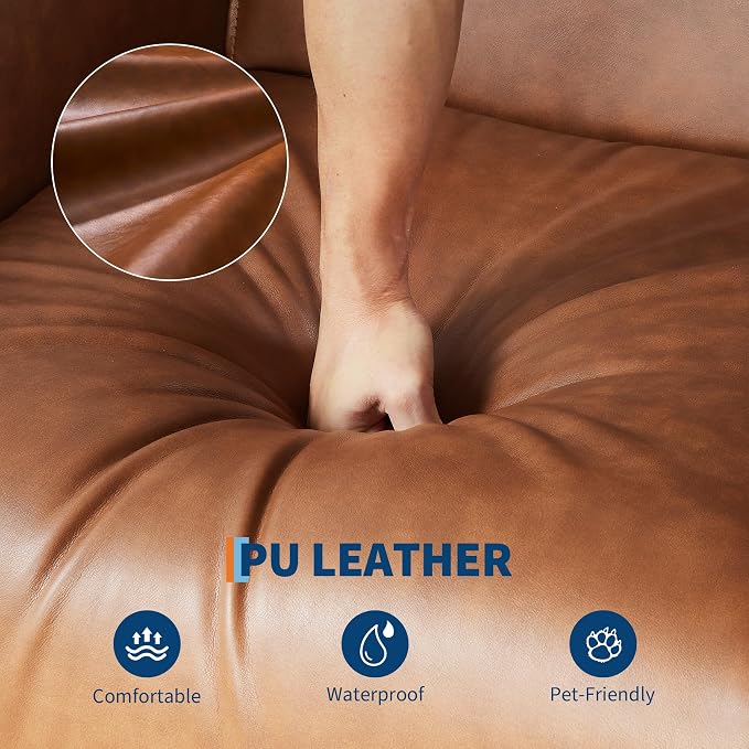 Power Recliner Chair with Side Pockets, 270° PU Leather Swivel & Glider Rocker Armchair with USB Charging Port and Thickened Dual-Layer Armrests, Modern Recliner for Living Room&Nursery (Walnut)