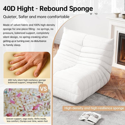 WHGBJA Bean Bag Chair for Adults, Lazy Bean Bag Sofa for Bedroom, Living Room, Reading, Gaming Floor Sofa Chair, Boneless, Comfy