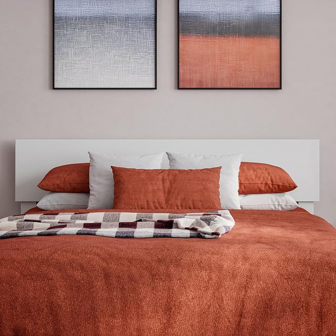 AFI, Orlando Full Adjustable Modern Solid Wood Panel Headboard, White