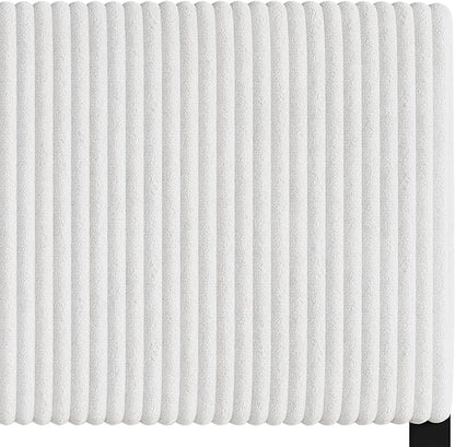Queen Corduroy Velvet Upholstered Adjustable Headboard, White