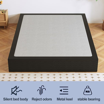 10 Inch High Profile King Box Spring, Heavy Duty Metal Frame Mattress Foundation with Fabric Cover, Easy Assembly, Noise-Free (10 Inch, King)
