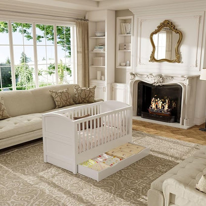 4-in-1 Convertible Crib, Converts to Toddler Bed and Full Bed