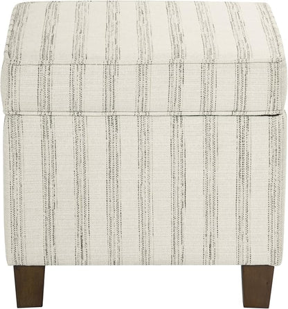 HomePop 18" Classic Square Storage Ottoman - Gray & Cream Stripe