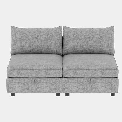 ERYE 68-Inch Loveseat Modular Sofa Deep Seat Storage Sectional Sofa Couch with Storage Ottomans,2 Seat Chenille Upholstered Love Seat Couch Convertible Lounge Sleeper Daybed for Living Room Bedroom