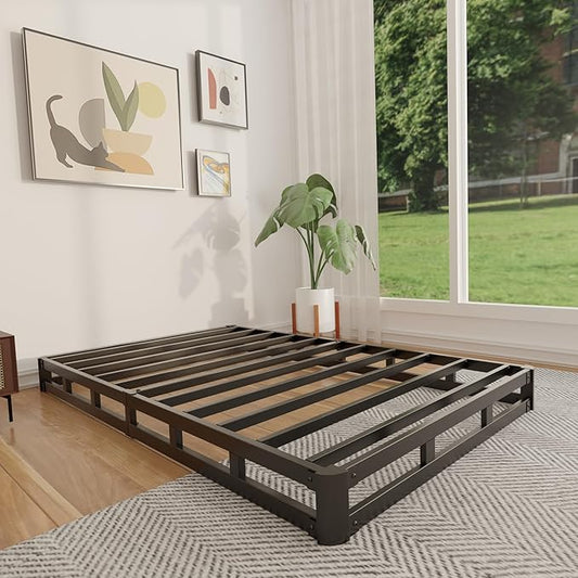 FMDMR Twin Box Spring 4 Inch - Low Profile Box Spring Twin, Heavy Duty Mattress Foundation Metal Bed Base with Fabric Cover, Noise Free, Easy Assembly, Non-Slip, 2500lbs Max