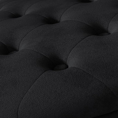 30 Inch Round Storage Ottoman,Modern Tufted Ottomans,Circular Coffee Table with Removable Top,Upholstered Large Ottoman with Storage Footrest Stool for Bedroom Living Room (Black)