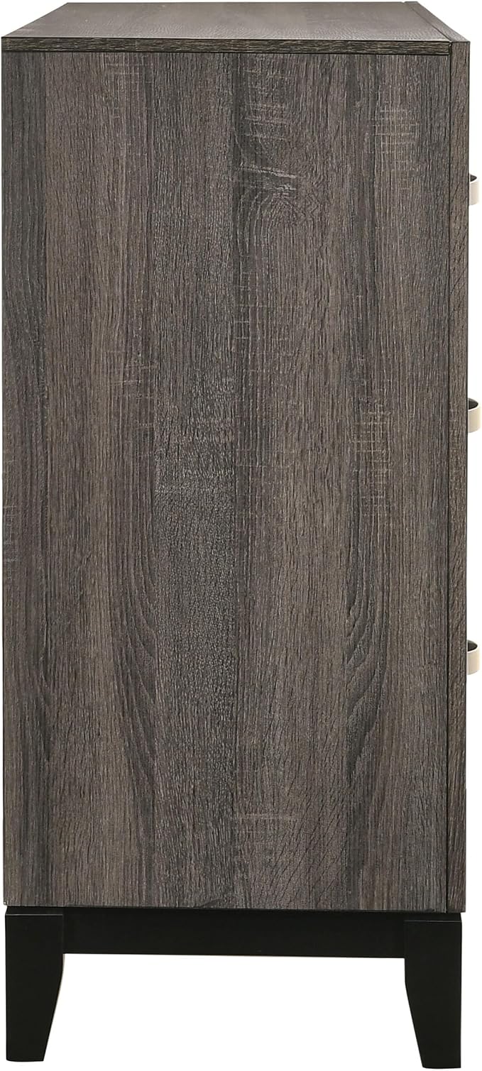 Coaster Home Furnishings - Watson - Wood - 6-Drawer Dresser with Curved Pull Handles, Groove Detailing, and Nickel Hardware - Bedroom - Gray Oak - 212423