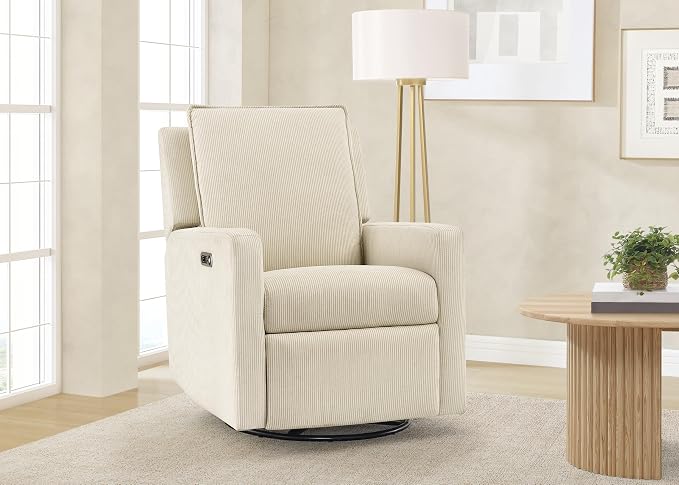 Delta Children - babyGap Harlowe Power Recliner, Almond | Power Recliner with USB-A and Type-C Ports, Greenguard Gold Certified, Stain-Resistant Fabric, Oeko-TEX 100 Certified