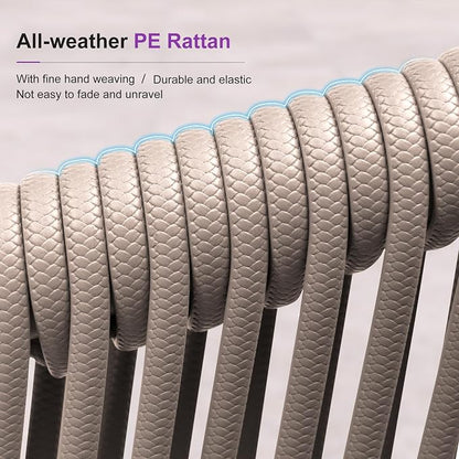 PURPLE LEAF 11 Pieces Outdoor Dining Set Patio Table and Chairs Set Aluminum Wicker Rattan Patio Furniture Set for Lawn Garden Backyard Champagne