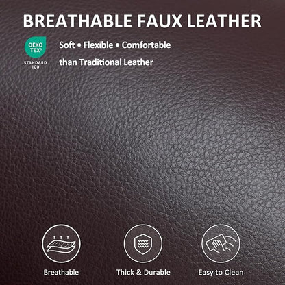 MCombo Power Lift Recliner Chair for Elderly R7042(Dark Brown, Small-Wide) | Heat and Massage, Breathable Faux Leather, USB& Type C Charging Port, FSC Certified