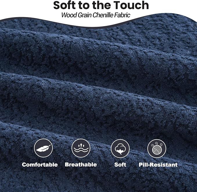 65" Curved Loveseat,Deep Seat Cloud Floor Couch with 3 Backrest,Cozy Chenille Fabric,Small Loveseat for Small Spaces,Bedroom,Office,Apartment (Blue, 65 Inch)