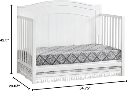 Oxford Baby North Bay 4-in-1 Convertible Crib, Snow White, GreenGuard Gold Certified