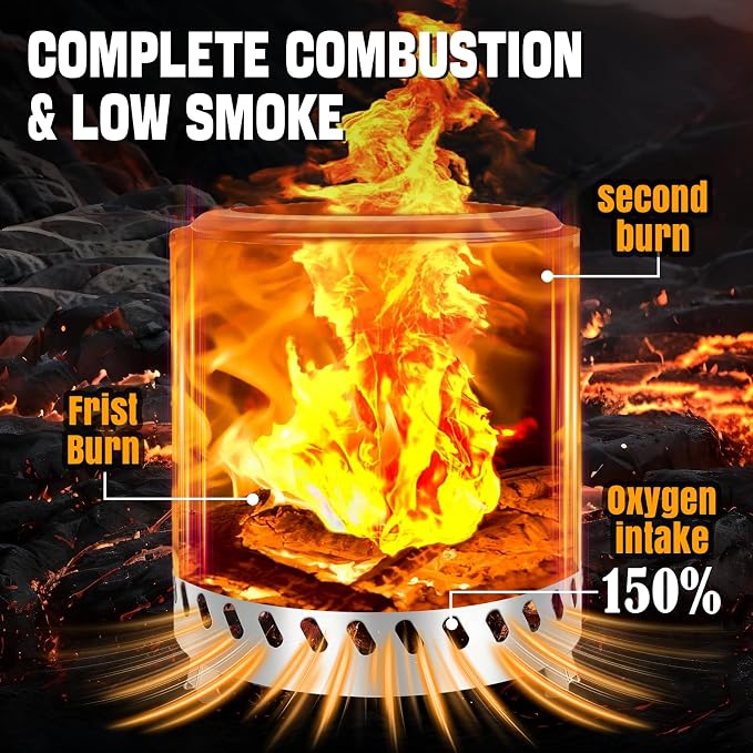 9.5 X 8.6 Inch Tabletop Fire Pit, VivaGarden Portable Firepit, Smokeless Table Top Firepit, Safe Burning Camping Stove, Fueled by Pellets or Wood, Forks, Mat & Travel Bag Included, Green