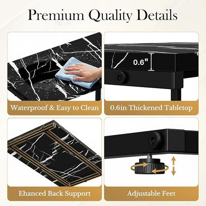 SUPER DEAL Nesting Tables Set of 3, Industrial C Shaped End Table Stackable Coffee Table Heavy Duty Metal Frame for Small Space, Living Room, Bedroom, Side Table Tray for Laptop Snack, Black