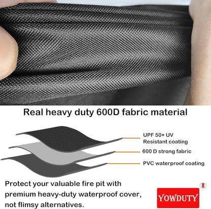 Round Fire Pit Cover for Solo Stove Bonfire 20 Inch, Waterproof Heavy Duty 600D Material Patio Firepit Cover 20" for Solo Stove Bonfire Series,Round 21" D x 15" H